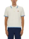 Casablanca White Shirt With Classic Collar And Chest Logo Patch In Cotton Man In Neutral