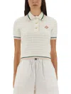 Casablanca White Cotton Nylon Polo Shirts In White
