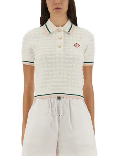 CASABLANCA COTTON BOUCLÉ POLO SHIRT
