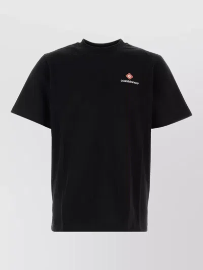 Casablanca Cotton Crew Neck Regular Fit T Shirt In Black