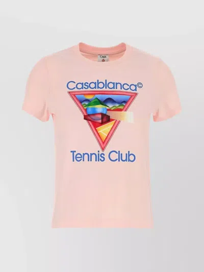 CASABLANCA COTTON CREW NECK T-SHIRT WITH GRAPHIC PRINT