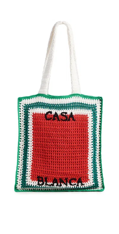 Casablanca Cotton Crochet Bag In Green