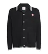 Casablanca Men Black Cardigan With Logo Patch On The Front In Cotton Man In Black
