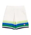 Casablanca Cotton Crochet Stripe Shorts In Multi
