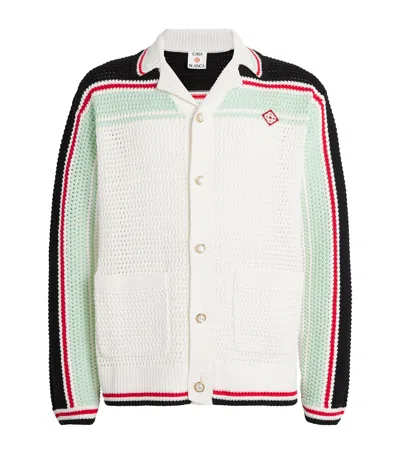CASABLANCA COTTON CROCHET TENNIS OVERSHIRT