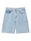 Casablanca Blue Crystal Embellished Denim Shorts In Blue