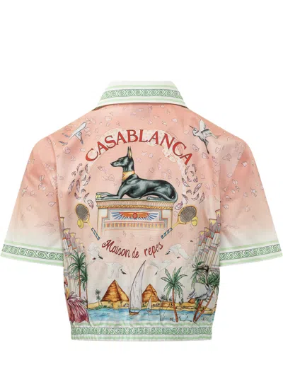 Casablanca Cotton Embroidered Button-up Shirt