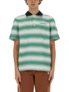 Casablanca White Cotton Blend Polo Shirt Men In Multicolour