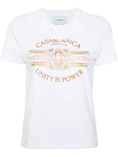 Casablanca Cotton Jersey T-shirt In White