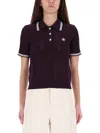 Casablanca Cotton Knit Polo Shirt In Purple