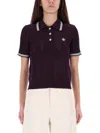 Casablanca Cotton Knit Polo Shirt In Purple