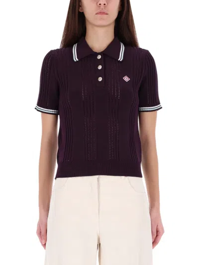 CASABLANCA COTTON KNIT POLO SHIRT