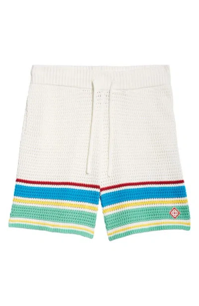 Casablanca Cotton Knit Tennis Shorts In White