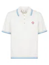 Casablanca White Shirt With Classic Collar And Chest Logo Patch In Cotton Man In White