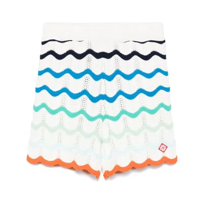 Casablanca Gradient Wave Crochet Shorts In Multicolor