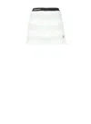 Casablanca Striped Pattern Elastic Waist Ruffle Hem Shorts In White