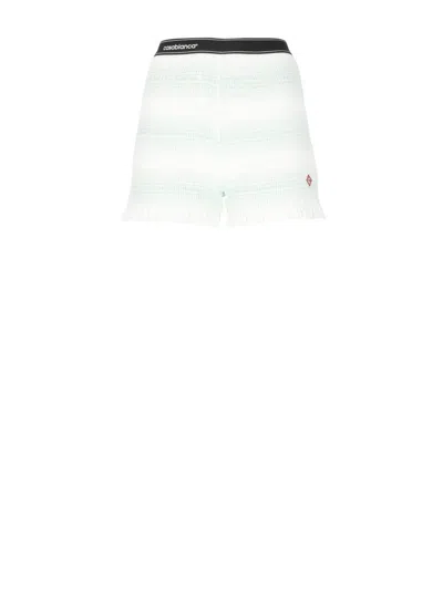CASABLANCA COTTON SHORTS WITH CONTRASTING STRIPED DETAIL