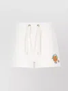 Casablanca Cotton Shorts With Embroidered Detail And Pockets In White