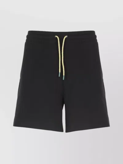 Casablanca Cotton Shorts With Logoed Zip Pocket In Black