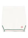 Casablanca Cotton Skirt With Striped Trim In White