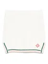 Casablanca Cotton Skirt With Striped Trim In White