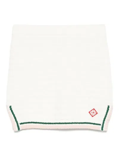 CASABLANCA COTTON SKIRT WITH STRIPED TRIM