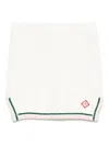 Casablanca Cotton Skirt With Striped Trim In White
