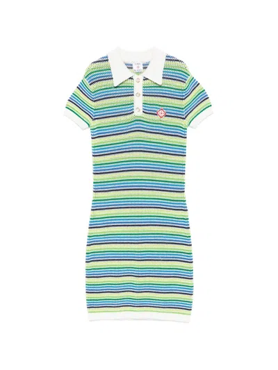 Casablanca Cotton Stripe Dress In Multi