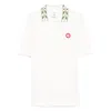 Casablanca Polo Shirt With Short Sleeves And Embroidered Collar In White