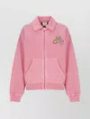 Casablanca Cotton Sweatshirt Featuring Embroidered Patches In Pink