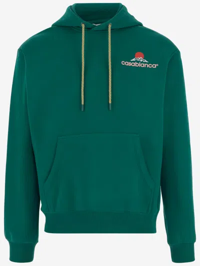 Casablanca Cotton Sweatshirt With Logo In Green