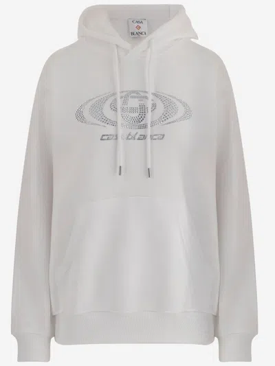 Casablanca Cotton Sweatshirt With Logo In Gray