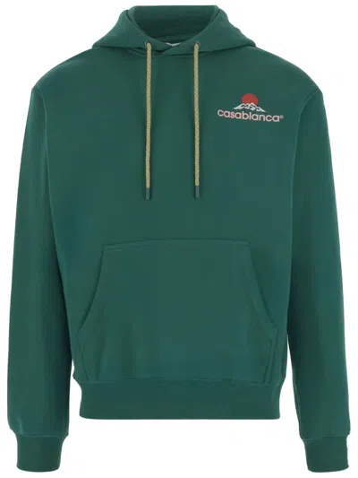 Casablanca Cotton Sweatshirt With Logo In Green