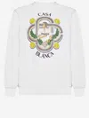 Casablanca Le Joueur Beaded Cotton Sweatshirt In White