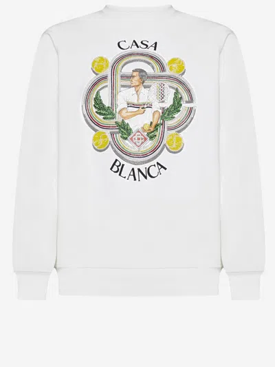 CASABLANCA COTTON SWEATSHIRT WITH LOGO PRINT