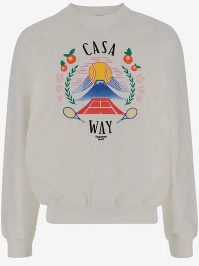 CASABLANCA COTTON SWEATSHIRT WITH LOGO