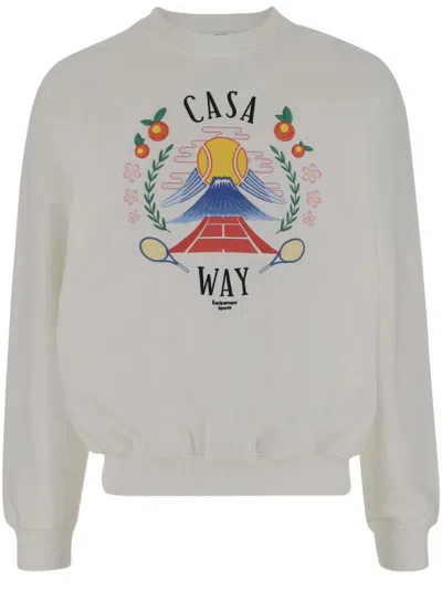 Casablanca Cotton Sweatshirt With Logo In White