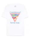 Casablanca White Crewneck T-shirt With Logo On The Front In Cotton Man In White