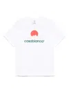 Casablanca White Crewneck T-shirt With Logo On The Front In White