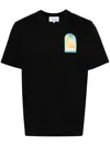 Casablanca Black Logo Print Organic Cotton T-shirt In Black