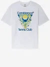Casablanca Tennis Club Icon Graphic Crew Neck T-shirt In White