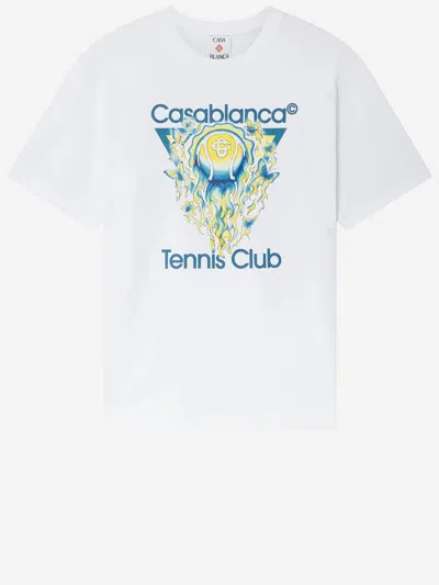 Casablanca Classic Fit Tennis Club Icon Organic Cotton Graphic T-shirt In Green
