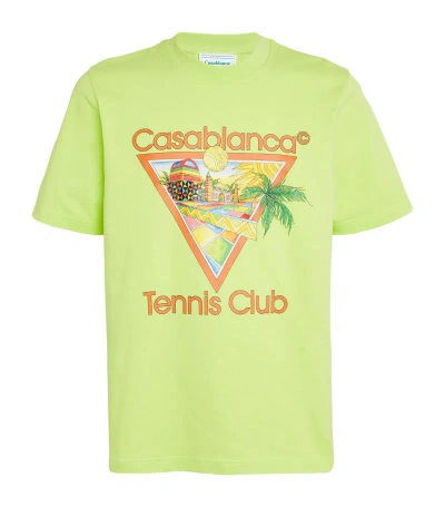 Casablanca Cotton Tennis Club Print T-shirt In Green