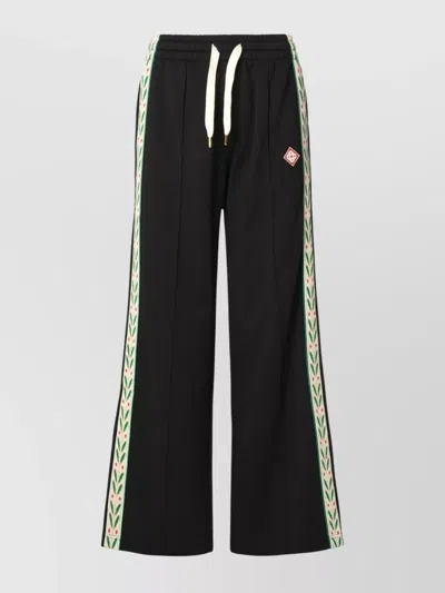 Casablanca Cotton Trousers With Side Stripe Detail In Black