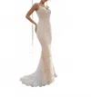 Casablanca Cove Wedding Gown In Silver Blush In White