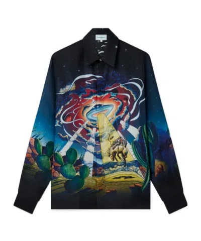 CASABLANCA COWBOY DE L'ESPACE GRAPHIC-PRINT SILK SHIRT