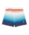 Casablanca Womens Gradient Shirred Cotton-poplin Shorts Xs In Blue