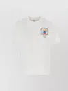 Casablanca Crew Neck Cotton T-shirt With Graphic Print In White