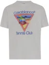 Casablanca White Crewneck T-shirt With Logo On The Front In Cotton Man In Gray