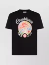Casablanca Black Crewneck T-shirt With Logo On The Front In Cotton Man In Black